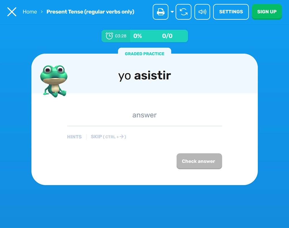 Learning a language, one game at a time